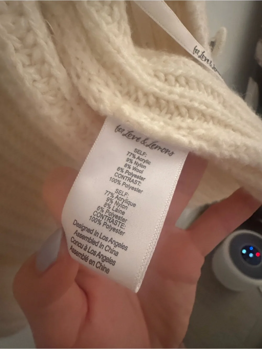 For Love & Lemons Jade Cardigan in Cream - Picture 4 of 4